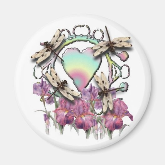 Witte libellen magneet (Voorkant)