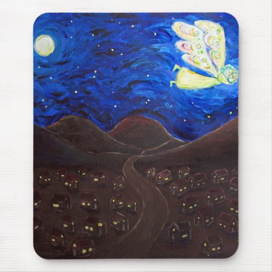 Witte Licht Beschermengel Kunst Muismatten (Voorkant)