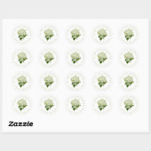 Witte Licht Groene Hydrangea Dank u Favor Ronde Sticker (Vel)