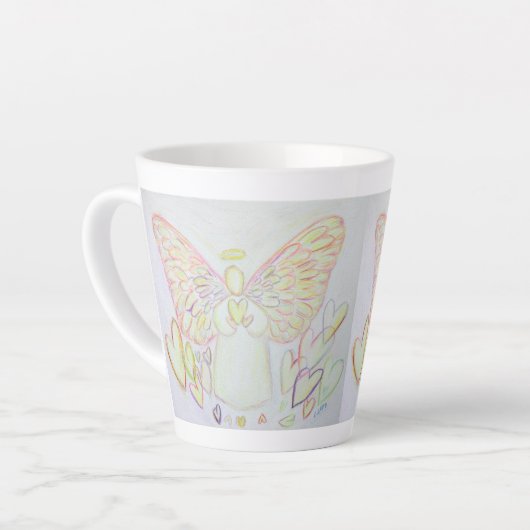 Witte Licht Guardian Angel Coffee Latte Cup Mok (Linkerhoek)