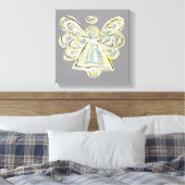 Witte Licht Guardian Engel Verpakt Canvas Muur Kun (Insitu (Slaapkamer))