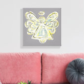 Witte Licht Guardian Engel Verpakt Canvas Muur Kun (Insitu (Woonkamer))