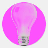 WITTE LICHTE BULB RONDE STICKER (Voorkant)