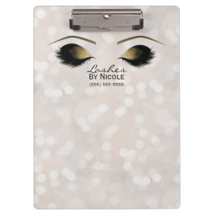 Witte lichten Gouden make-up Ogen Wimpers Geperson Klembord