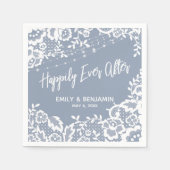 Witte lichten scheren vrolijk na stoffig blauw servet (Voorkant)