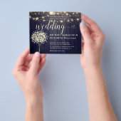 Witte lichten string & Natuurlijke rustieke houten Flyer (Hand)