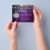 Witte lichten string & natuurlijke rustieke houten flyer (Hand)