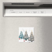 Witte Lichten Versierde Kerstbomen Magneet (Insitu (Vaatwasser))