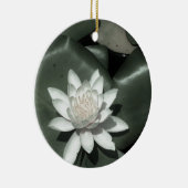 witte lichtroze lotus waterbloem keramisch ornament (Rechts)