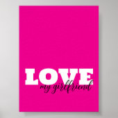Witte LIEFDE Roze Valentijn Poster (Voorkant)
