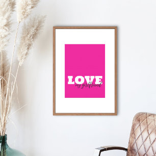 Witte LIEFDE Roze Valentijn Poster