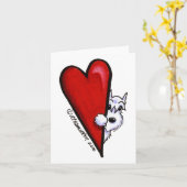 Witte Liefde Schnauzer Kaart (Gele Bloem)