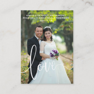 Witte liefde script overlay huwelijksgunst heilige visitekaartje