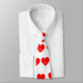 Witte liefde tekst met rood hart stropdas (Gebonden)