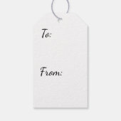 Witte liefde Zwarte achtergrond Cadeaulabel (Achterkant)