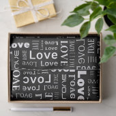 Witte liefde Zwarte Achtergrond Tissuepapier (Geschenk)