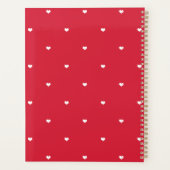 Witte liefdeshartjes rood patroon planner (Achterkant)