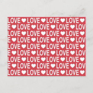 Witte liefdespatroon ansichtkaart briefkaart