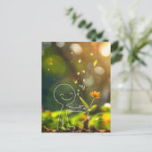 Witte lijn art stick figuur, Postcrossing Briefkaart (Staand voorkant)