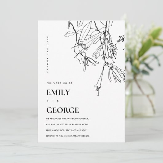 WITTE LIJN DIE STROOMVERANDERING DRAAGT DE DATUM K BEDANKKAART (Staand voorkant)