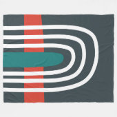 Witte lijn kunst regenboog in rood blauwe achtergr fleece deken (Voorkant (Horizontaal))