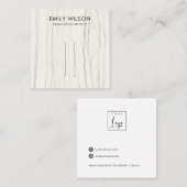 WITTE LIJN MARMEREN TEXTUUR HAARCLIP DISPLAY KAART VIERKANTE VISITEKAARTJE (Voorkant / Achterkant)