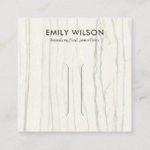 WITTE LIJN MARMEREN TEXTUUR HAARCLIP DISPLAY KAART VIERKANTE VISITEKAARTJE (Voorkant)