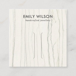 WITTE LIJN MARMEREN TEXTUUR HAARCLIP DISPLAY KAART VIERKANTE VISITEKAARTJE