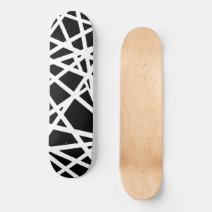 Witte lijnen en onregelmatige zwarte vormen Abstra Persoonlijk Skateboard