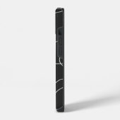 Witte lijnen op zwart iPhone hoesje (Linkerkant)