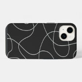 Witte lijnen op zwart iPhone hoesje (Achterkant horizontaal)