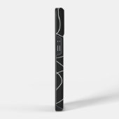 Witte lijnen op zwart iPhone hoesje (Rechterkant)