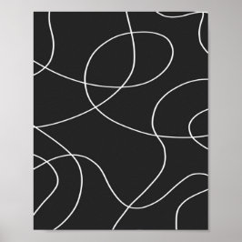 Witte lijnen op zwart poster