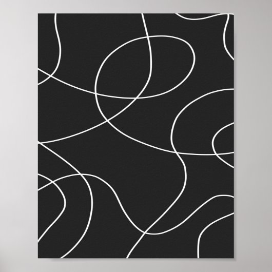 Witte lijnen op zwart poster (Voorkant)