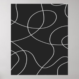Witte lijnen op zwart poster