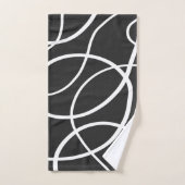 Witte lijnen tegen zwarte achtergrond bad handdoek (Handdoek)
