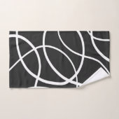 Witte lijnen tegen zwarte achtergrond bad handdoek (Handdoek)