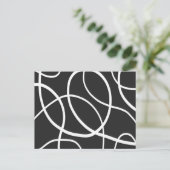 Witte lijnen tegen zwarte achtergrond briefkaart (Staand voorkant)