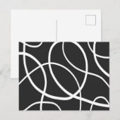 Witte lijnen tegen zwarte achtergrond briefkaart (Voorkant / Achterkant)