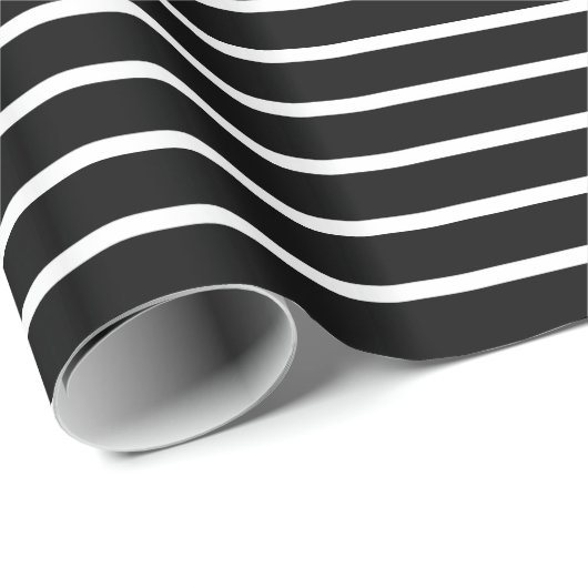 witte lijnen zwart cadeaupapier (Rol Hoek)