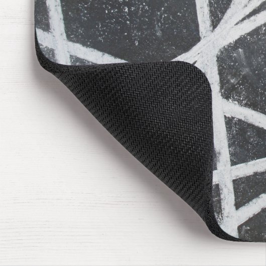 Witte Lijnen zwarte ruimtes cool abstract Muismat (Hoek)