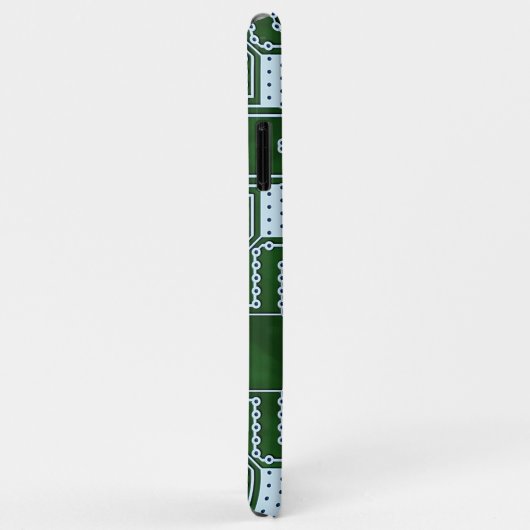 Witte lijnenpatroon voor groene computercircuits Case-Mate iPhone case (Achterkant/rechts)