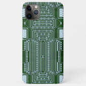Witte lijnenpatroon voor groene computercircuits Case-Mate iPhone case (Achterkant)
