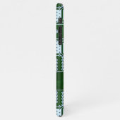 Witte lijnenpatroon voor groene computercircuits iPhone hoesje (Linkerkant)