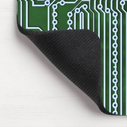 Witte lijnenpatroon voor groene computercircuits muismat (Hoek)