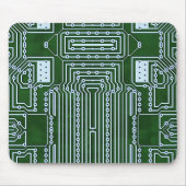 Witte lijnenpatroon voor groene computercircuits muismat (Voorkant)