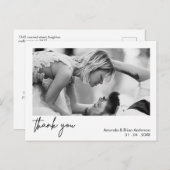 Witte Lijst kalligrafie dank u bruiloft Briefkaart (Voorkant / Achterkant)