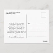 Witte Lijst kalligrafie dank u bruiloft Briefkaart (Achterkant)