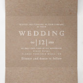 Witte lijst met initialen bruiloft drieluik uitnodiging (Binnenkant midden)