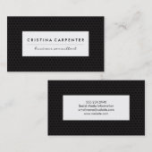 Witte Lijst zwarte geometrische achtergrond Visitekaartje (Voorkant / Achterkant)